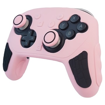 阿吉托摩 Switch2 PRO 粉底黑手把套 + 黑圈搖桿帽  甜酷粉  1套  AKSW-399