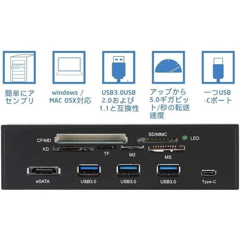 PCフロントパネル VBESTLIFE ダッシュボード 5.25インチ USB 3.0/3.1