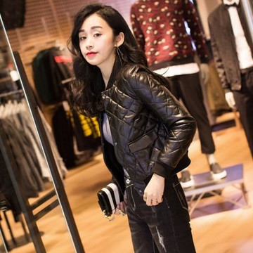 真皮皮衣綿羊皮羽絨服短款夾克外套加絨小個子皮草女上衣冬裝短款