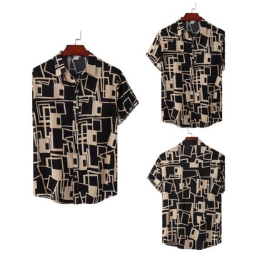 休閑大碼薄款時尚印花短袖襯衫Casual short sleeve floral shirt