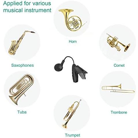 Wireless Instrument Microphone,UHF Clip Condenser Mic,for Horns,Trumpets,Clarinets, Saxophones, Cello, Computer, Phone, Speakers,