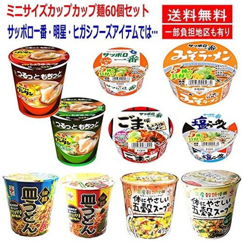 新 東洋水産 日清食品 サンヨー食品 ヒガシフーズ エースコック カップ麺 ミニサイズ 大集合 60食セット おまけ付