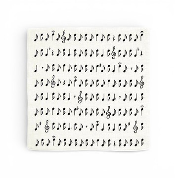 日本製【濱文漾】純棉手帕/方巾－音符筆記 3入組