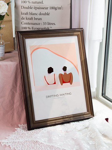 美式胡桃色歐式大尺寸畫框掛墻24寸8開4K裝飾相框定做定制尺寸A3