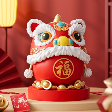 存錢罐$‌台灣出貨  馬年吉祥物醒獅存錢罐擺件新款創意客廳電視酒櫃公司年會喜慶禮品