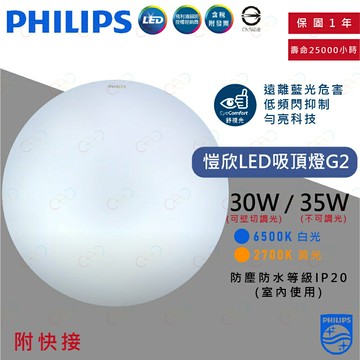 PHILIPS LED 愷欣吸頂燈 30W 35W 飛利浦吸頂燈 吸頂燈 防塵吸頂燈 飛利浦 (A Light)