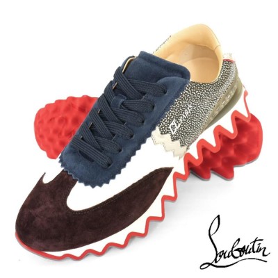 Christian Louboutin クリスチャンルブタン Rantus Orlato デニムハイカットスニーカー 41(26cm) インディゴ カーフレザー スニーカー シューズ【Christian Louboutin】