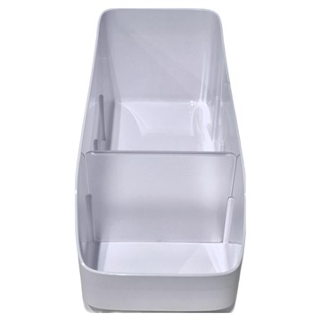 懶角落 敞口收納盒小號 帶隔板  白色  36x13.8x12.5cm  1個