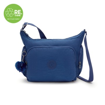 『牛角包』休閒藍多袋實用側背包-GABB