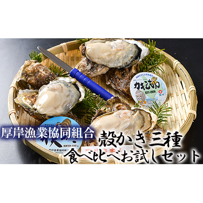 牡蠣　食べ比べ　セット　お試し　LINEショッピング　北海道厚岸産　殻かき三種