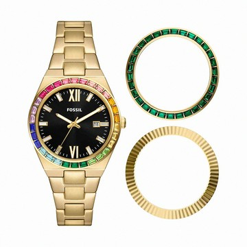 Scarlette 百變女爵多錶圈限量禮盒組 金色不鏽鋼錶帶 36MM ES5311SET