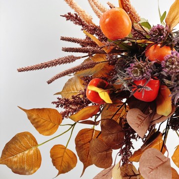 人造花 仿真植物 仿真樹 仿真綠植 仿真擺飾 ins風高級仿真花秋色組合花束柿柿如意吉祥花束家居裝飾假花137S 快速出貨