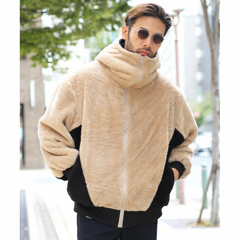 Jiggys Shop ジギーズショップ ボアzip切替パーカー パーカー メンズ パーカ おしゃれ ブランド ジップパーカー ジップ トップス ビッグシルエット メンズ ベージュ 通販 Lineポイント最大1 0 Get Lineショッピング