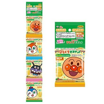 【江戶物語】(特價) FUJIYA 不二家 麵包超人 4連 造型餅乾 野菜奶油風味 蔬菜餅乾 1歲幼兒 串串包 日本進口