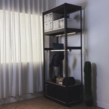 空間特工消光黑開放式衣架-90x45x210cm台灣製造組合式衣櫃 diy衣櫃 開放式衣櫥
