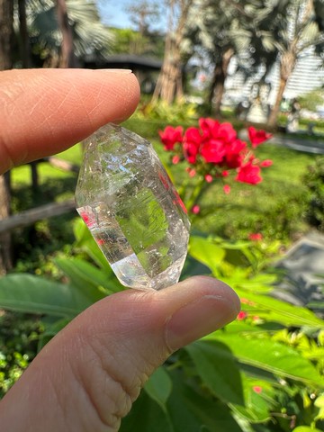 #513一圖一物/閃靈鑽雙尖水晶原石 天然石水晶擺件 淨化心靈