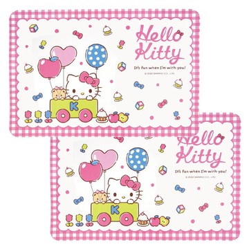 Hello Kitty 凱蒂貓 餐墊 Set 2入 - 點綴餐桌 增加愉快用餐氣氛  氣球 粉  44 x 29.5cm  1組