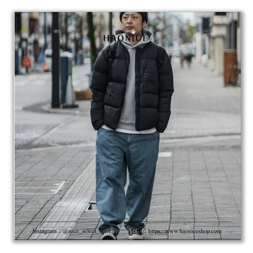 【NICE 歐美日韓代購】北臉紫標 日本潮流 紫標 Wide Tapered 水洗藍染丹寧寬鬆牛仔褲 NT5357N