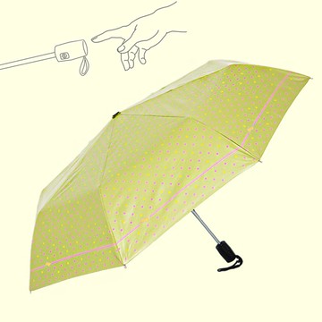降溫14度凱蒂風圓點單指超輕收黑膠自動傘自動開收傘