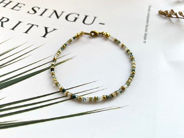 黃銅手鍊 | 極細手鍊 | 水草瑪瑙