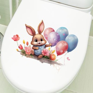 【MR.ZAKKA】創意萬用裝飾貼紙-動物主題 可愛彩色氣球花朵小兔 居家布置 DIY可移式壁貼 無痕壁貼 牆貼