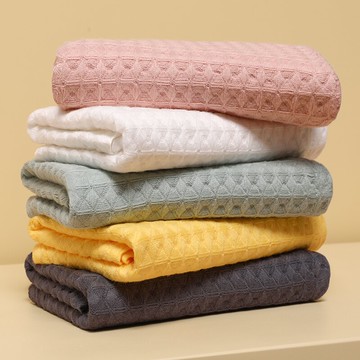 棉紗華夫格毛巾夏季薄款純棉全棉紗布大人用洗臉家用男女雙面蜂巢