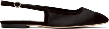 aeyde 黑色 Geraldine Satin Toe-Cap 芭蕾鞋