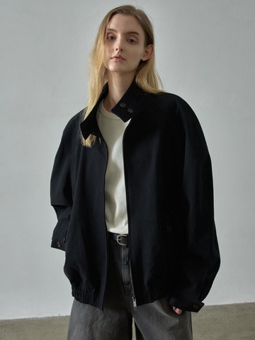 Overfit Cotton Blouson Jacket [black]