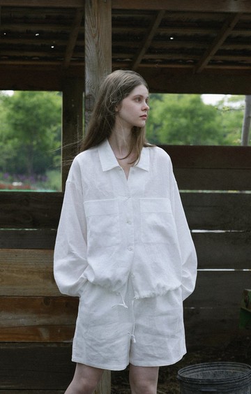 夏日隨風 輕薄垂感亞麻防曬襯衫 短褲套裝