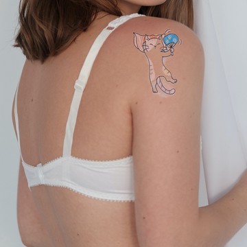 小清新 午睡貓👑大邱紋身👑【T08Z】新 微刺青 假刺青輕紋身 防水 紋身 刺青 貼紙 T08