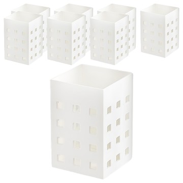 日式磁吸單格收納架 6.5 x 6.5 x 10.1cm  8個  白色