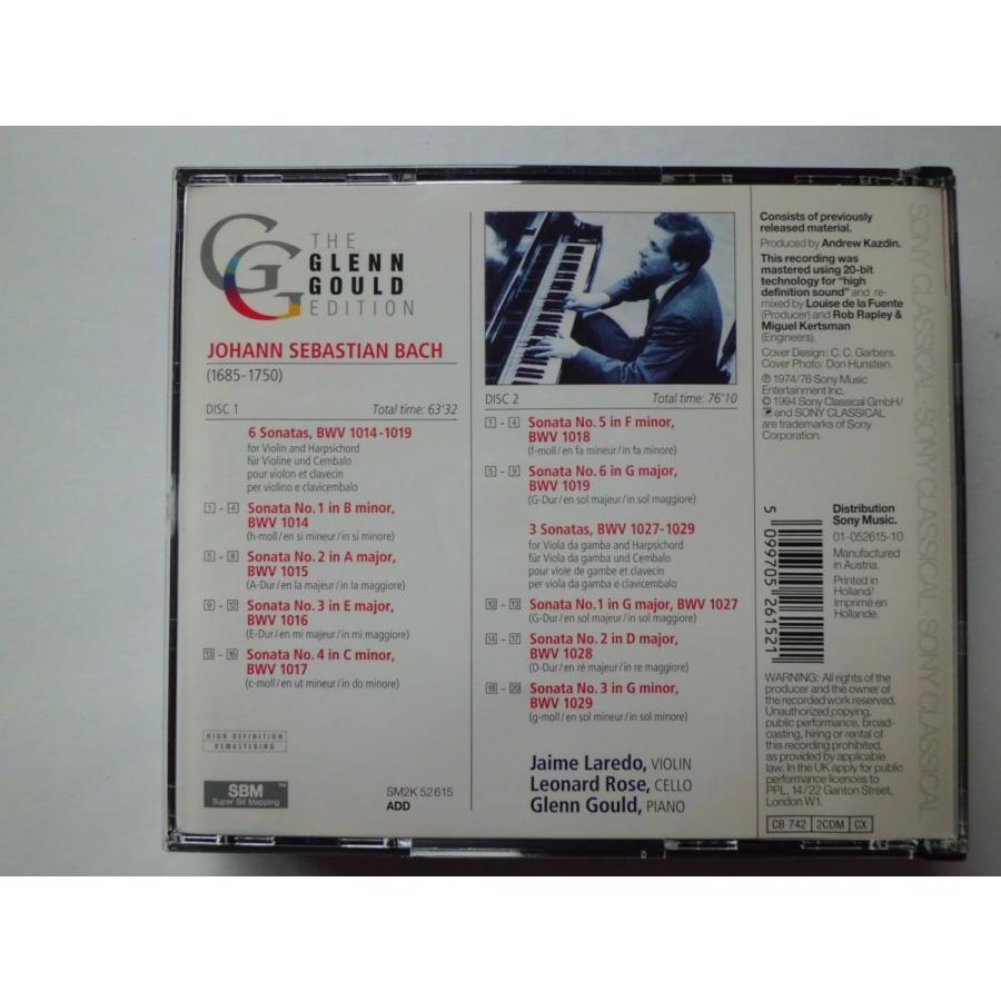 Bach   Violin Sonatas, Viola da gamba Sonatas   Glenn Gould, etc. CDs    CD