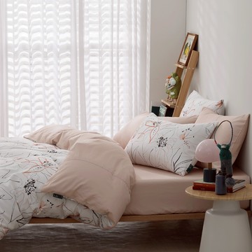 好關係 HAOKUANXI | 自然簡顯純境長纖棉床包被套枕套組 雙人