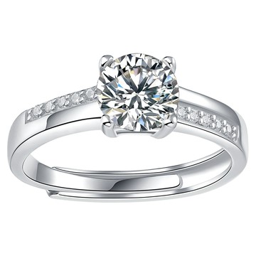 CF Diamond 女款 莫桑鑽 戒指  A0715 許願池  1克拉