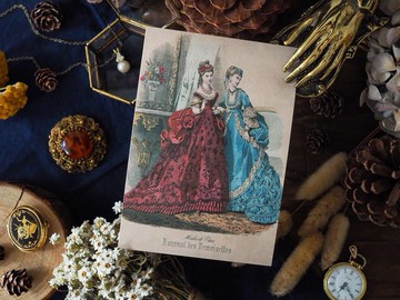 法國仕女服裝圖鑑系列 復刻版明信片 H款