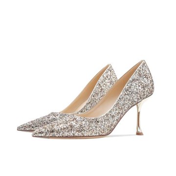 蘇社交 亮片伴娘鞋女性感婚紗婚鞋新娘鞋兩穿宴會年會高跟鞋單鞋