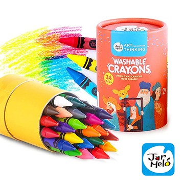 【JarMelo 原創美玩】可水洗蠟筆(24色)