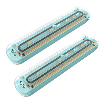 豪割達人 透明上蓋智能保鮮抽真空機 淺藍色 附真空袋 大 5個 + 小 10個 2組  SX-360