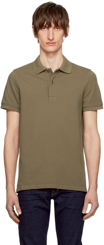 TOM FORD 棕色双扣 Polo 衫