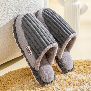 棉拖鞋男士秋冬季情侶室內地板厚底家居家用防滑保暖毛拖鞋女冬天