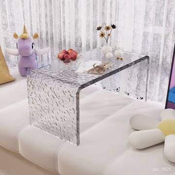 宅配免運/亞剋力波紋透明北歐小戶型現代茶幾置物簡約桌子網紅沙髮茶桌