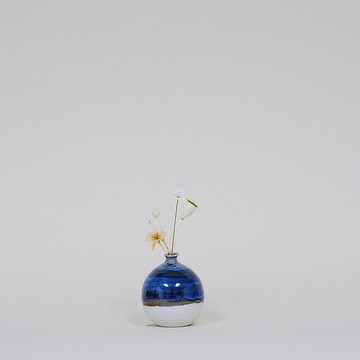 手工陶瓷迷你花器 -深海藍