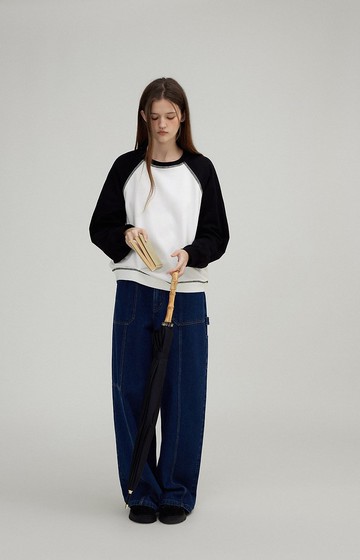 貓的nap time 復古慵懶圓領衛衣