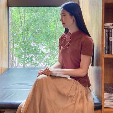 圖雅衣香   原創唐裝純棉立領民族風短袖T恤女裝百搭顯瘦夏季新款