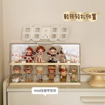 臺灣/✨收納盒 展示櫃 透明 /專用多層防塵設計桌面陳列展示可愛玩偶置物架透明公仔收納盒手辦