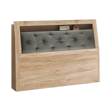 文創集 克提拉6尺雙人加大布紋皮革床頭箱(不含床底＋不含床墊)-181x27x98cm免組