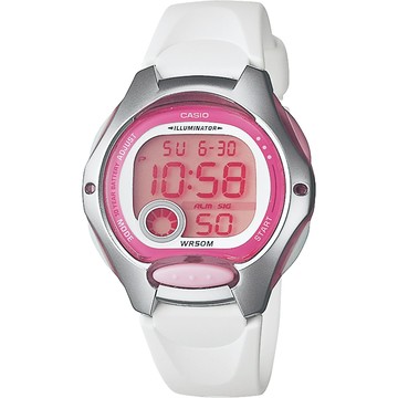 CASIO 十年電力時尚腕錶-粉紅x白 LW-200-7AVDF