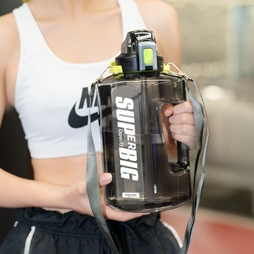 頓頓桶水壺男女健身戶外運動大容量水杯帶吸管便攜斜跨塑料杯夏季