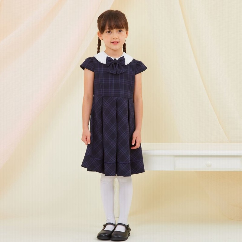 SALE】新色＆新サイズ追加☆入学式 スーツ 女の子 ワンピース 格子柄  