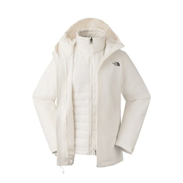 the north face 女 dv防水兩件式化纖外ap沙丘白5b1x/登山/防水透氣/防風/